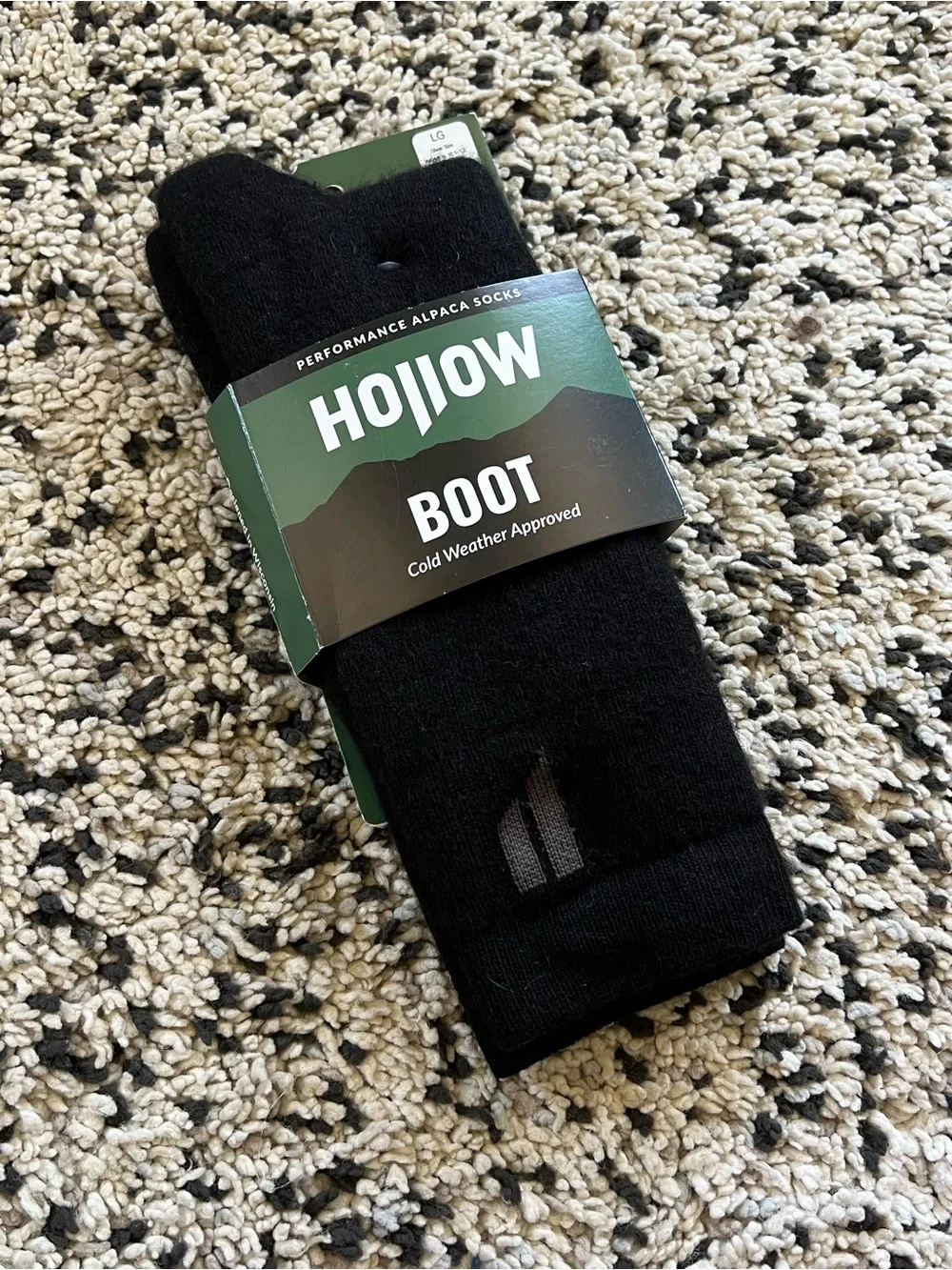 Hollow Alpaca Socks Boot Black Size Large